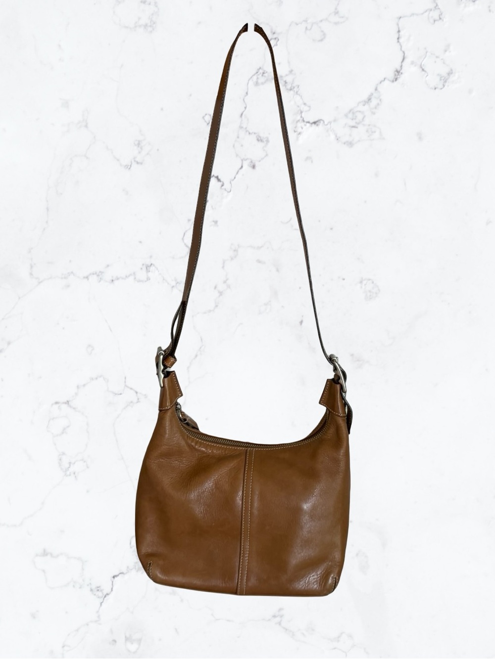 Coach Brown Leather Shoulder Bag - Adjustable Strap